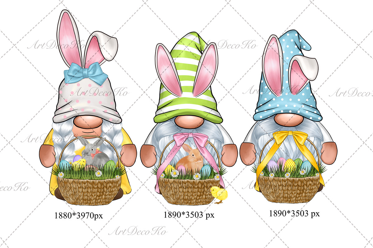Easter Bunny Gnomes, Easter, a Decorative Illustration by DekoArt (Photo 4 of 4)