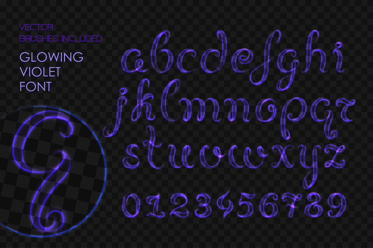 8 NEON BRUSHES / ELEGANT FONT, a Brush Add-On by Nadin_Lebedeva (Photo 5 of 8)