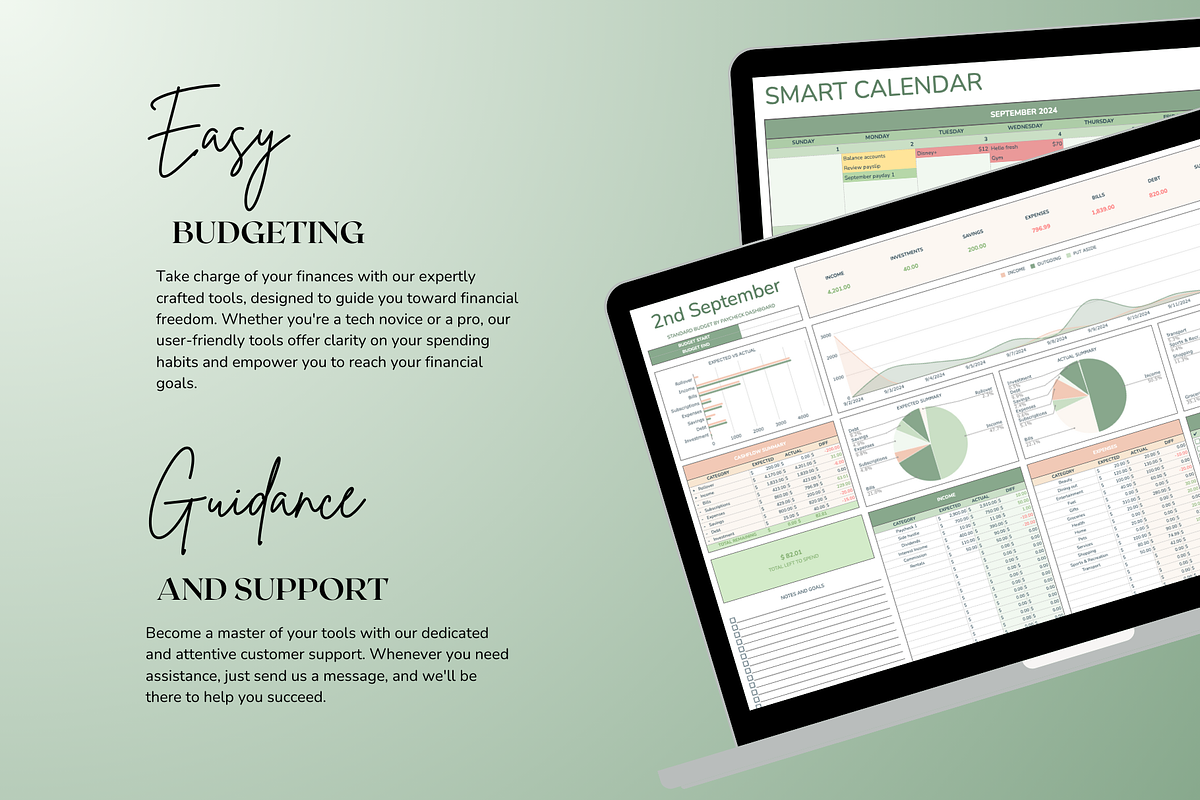 Standard Paycheck Budget - Green, a Templates & Theme by The Creative Plans co (Photo 9 of 10)