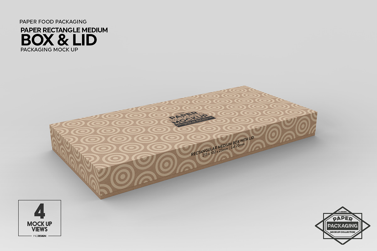 MediumRectangle Paper Box&Lid Mockup, a Cups & Container Mockup by INCDesign (Photo 5 of 7)