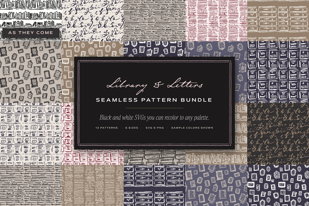 Book & Library Seamless Patterns, a Pattern Graphic by The October Creative (Photo 1 of 12)