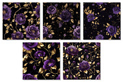 Purple & Gold Rose Digital Paper, a Texture Graphic by Dream Creation (Thumbnail 7 of 7)