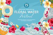 Floral Water Festival – Hand-Drawn, a Seasonal Illustration by CreativeValuation (Thumbnail 1 of 10)