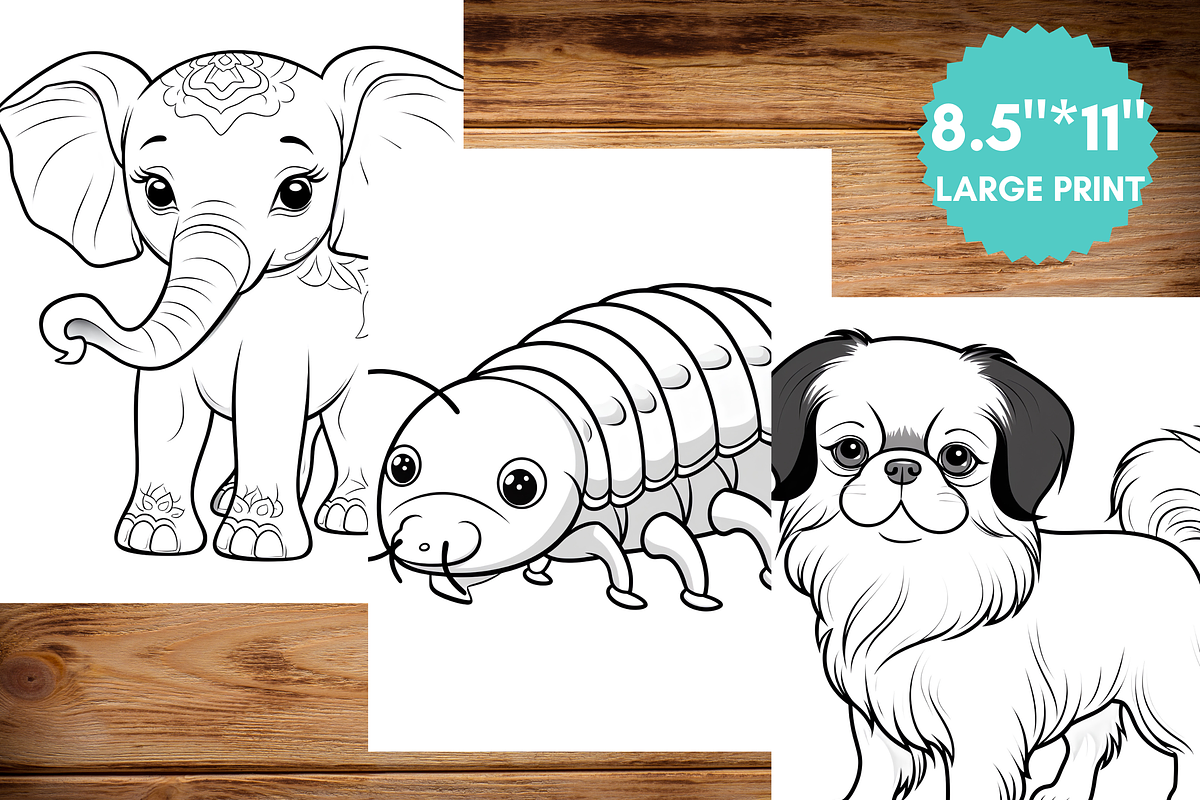 Cute Animals Coloring Pages for Kids, a Brochure Template by LA Design (Photo 4 of 10)