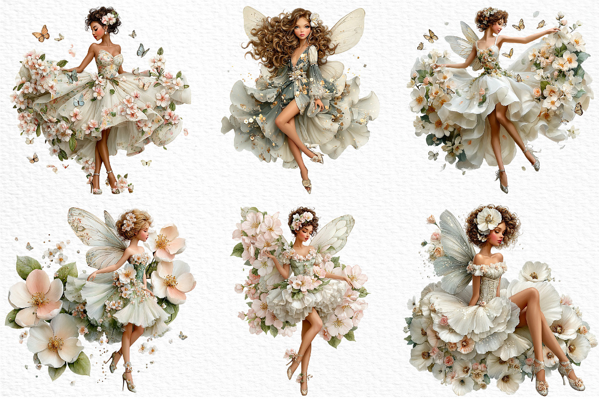 Whimsical Spring Fairy Clipart Png, an Illustration by Craft Nest (Photo 5 of 11)