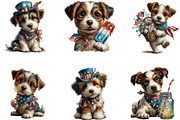 4th of July Dog Whimsical Clipart, an Animal Illustration by Designking (Thumbnail 3 of 5)