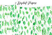 Leafy Watercolor Clipart, an Illustration by wulano (Thumbnail 4 of 6)