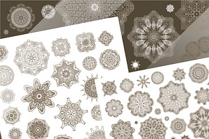80 vector rosettes, snowflakes