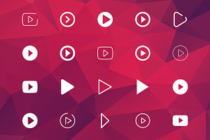 Play Button Icon Set Video Play Icon