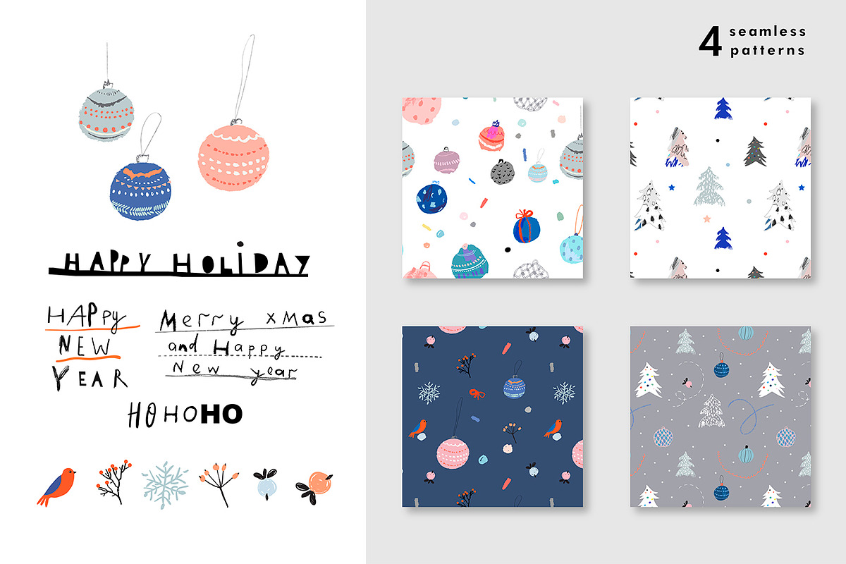 Christmas decorative set, a Decorative Illustration by Lera Efremova (Photo 4 of 8)