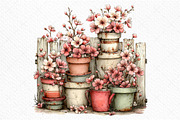 Spring Fence & Flower Clipart Png, an Illustration by Craft Nest (Thumbnail 11 of 11)