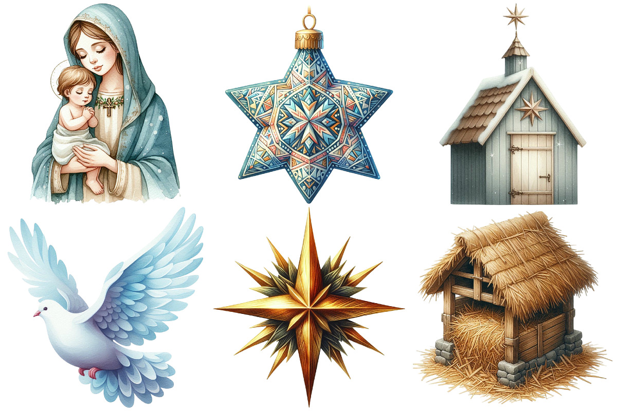 Scandi Nativity Christmas Clipart, an Illustration by Pixels.Craft (Photo 2 of 7)
