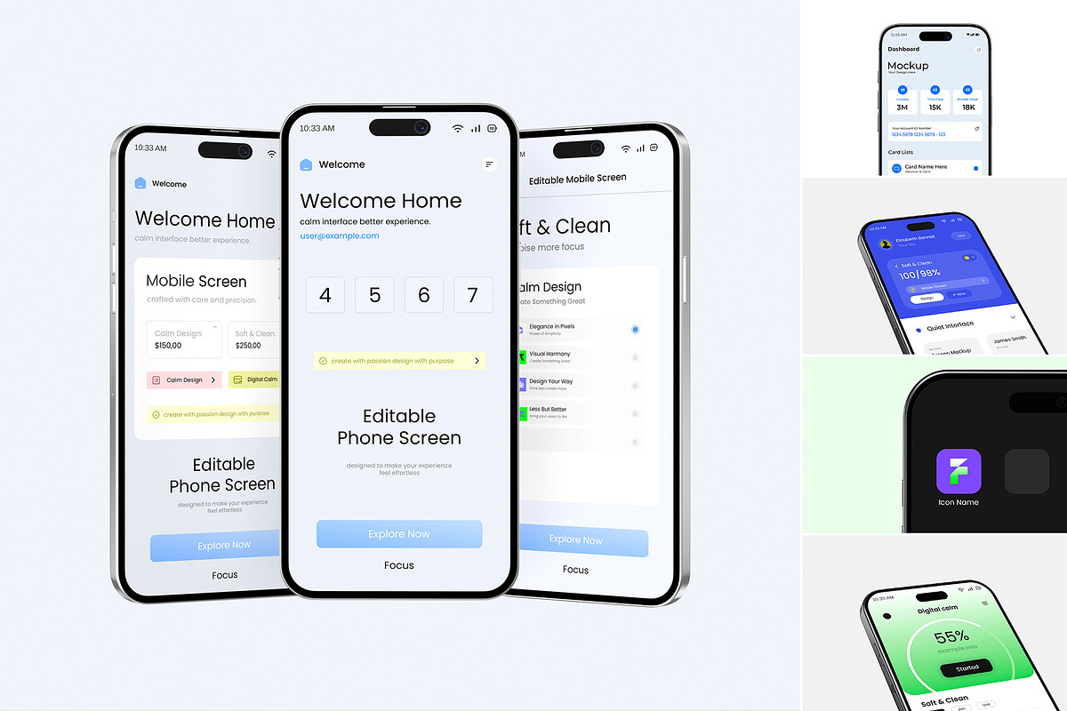 Smartphone Screen Mockup Collection, an iPhone Mockup by graphypix (Photo 3 of 14)