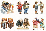 Funny Summer Old Couple Clipart, an Illustration by OK Design (Thumbnail 3 of 5)