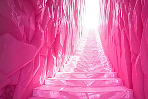 Pink Crystal Cave Staircase Backdrop, a Background Graphic by Aura Canyon HQ