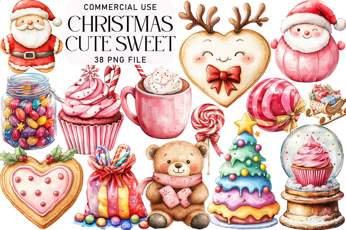 Cute Sweet Christmas Sublimation, an Illustration by Daily.Designs (Photo 1 of 3)