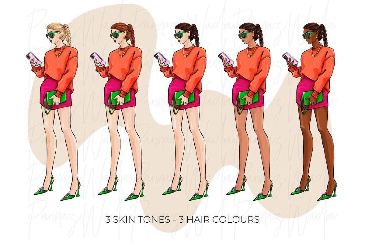 Fashion Girls 55 clipart png, an Illustration by Parinaz Wadia Design (Photo 4 of 11)