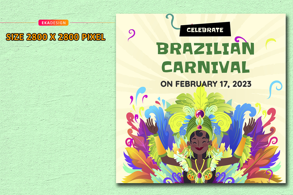 Poster Perayaan karnival Brazil, a Design Template by Eka Design (Photo 3 of 4)