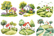 Spring Garden Pretty Clipart, an Illustration by DreamCafeArt (Thumbnail 4 of 8)