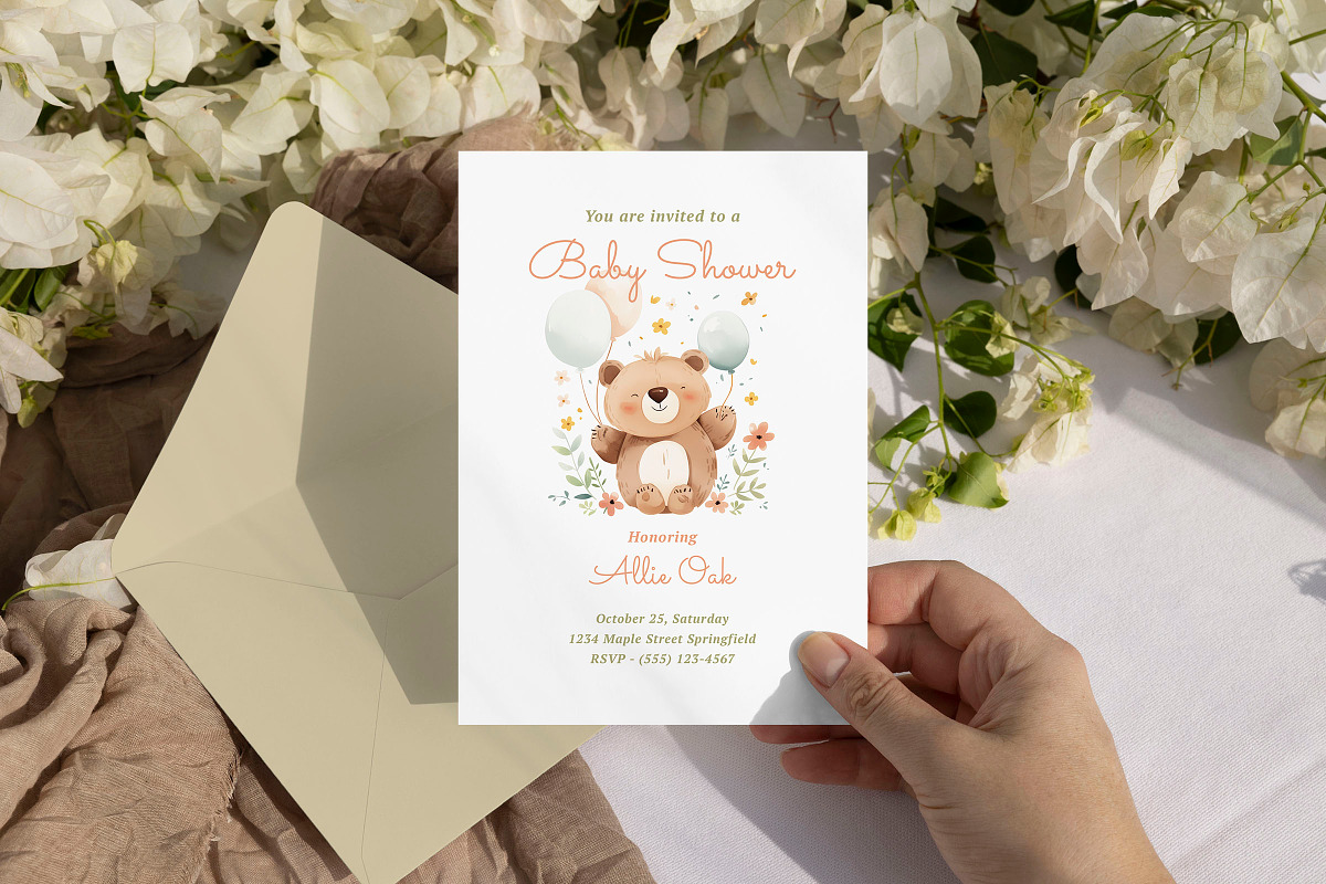 Ursa - Baby Shower Invitation, an Invitation Template by CinderHeart Designs (Photo 1 of 5)
