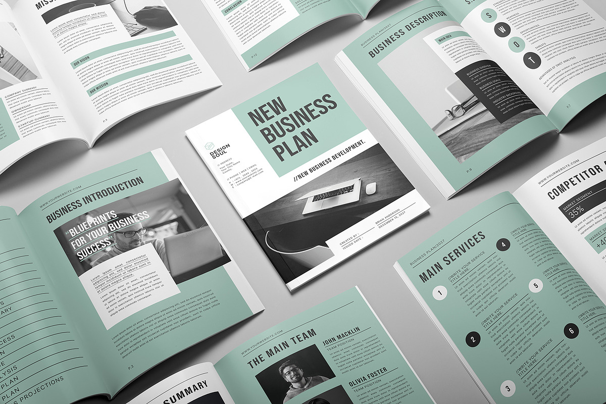 Clean Business Plan Layout, a Brochure Template by Designsoul14 (Photo 2 of 9)