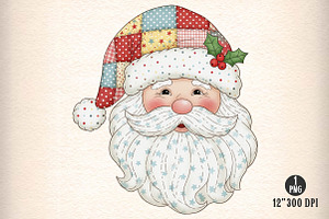 Patchwork Santa Claus Christmas PNG, an Illustration by Dream Creation