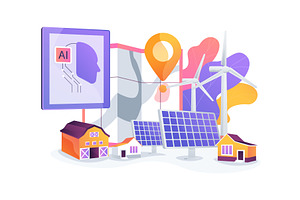 Renewable Energy for Remote Villages, a Technology Illustration by Visual Generation