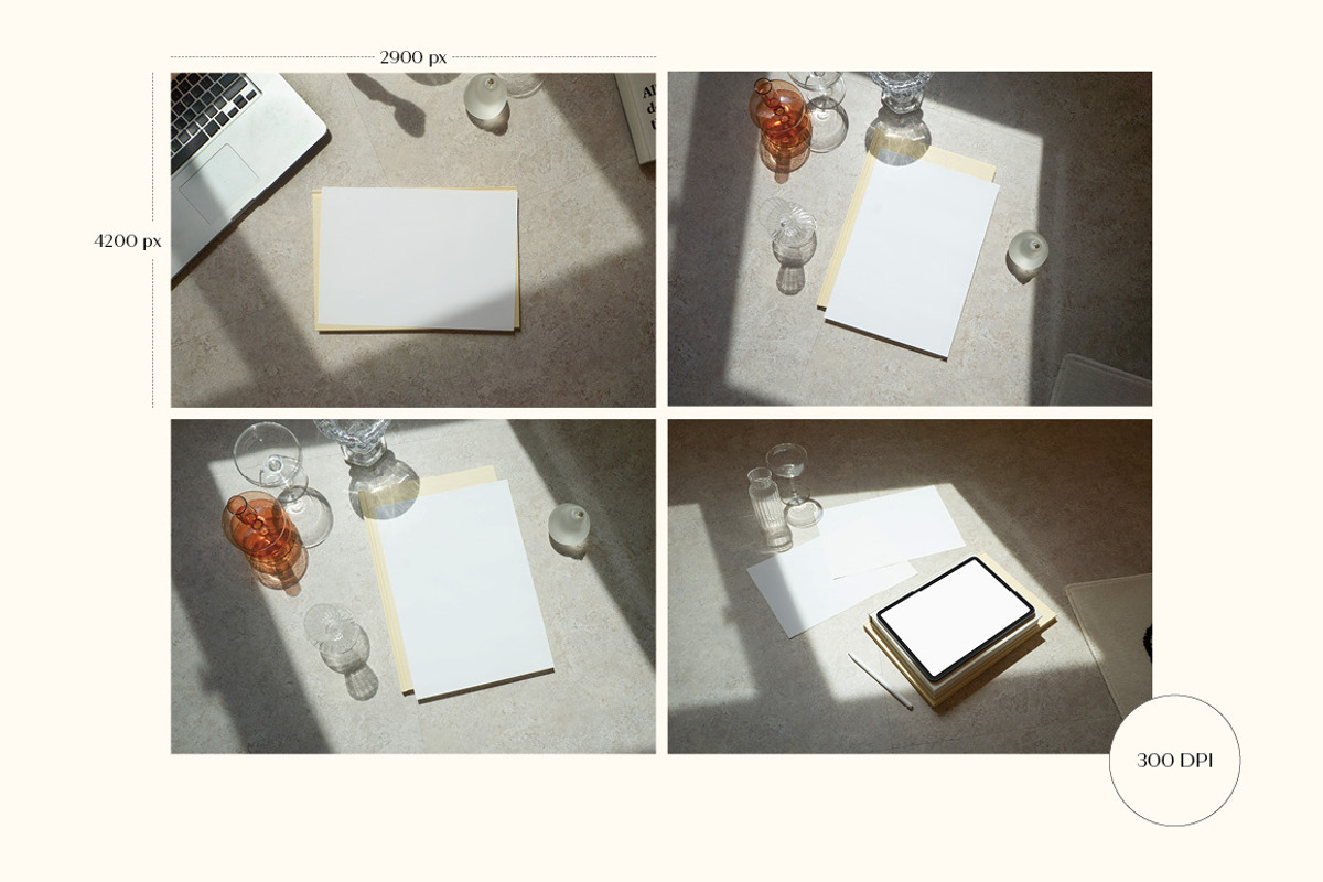 Print Mockup SET with iPad Mockup, a Print Template by LOPEstudio (Photo 2 of 8)
