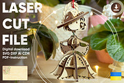 Fairy Girl Ornament - Laser Cut File, an Object Graphic by VectorPainter (Thumbnail 1 of 16)