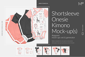 Shortsleeve Onesie Kimono Mock-ups