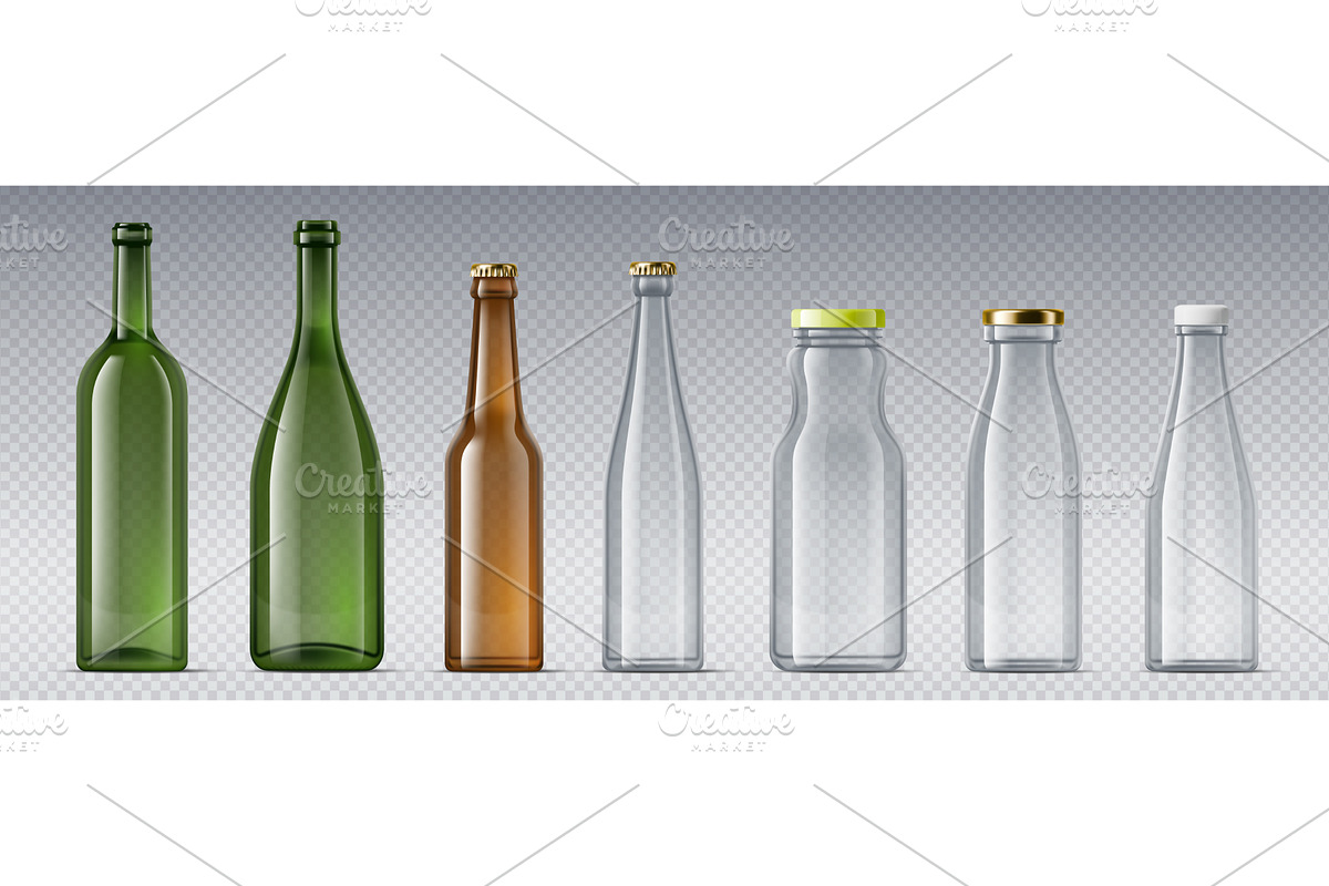 Realistic glass bottles, a Food Illustration by Buch&Bee