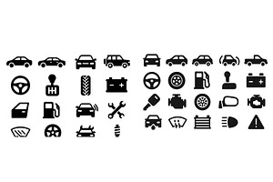 Collection of vehicle icons, a Transportation Illustration by ZinetroN