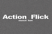 Action Flick stencil font, a Sans Serif Font by Minhocossauro Emporium (Thumbnail 6 of 6)