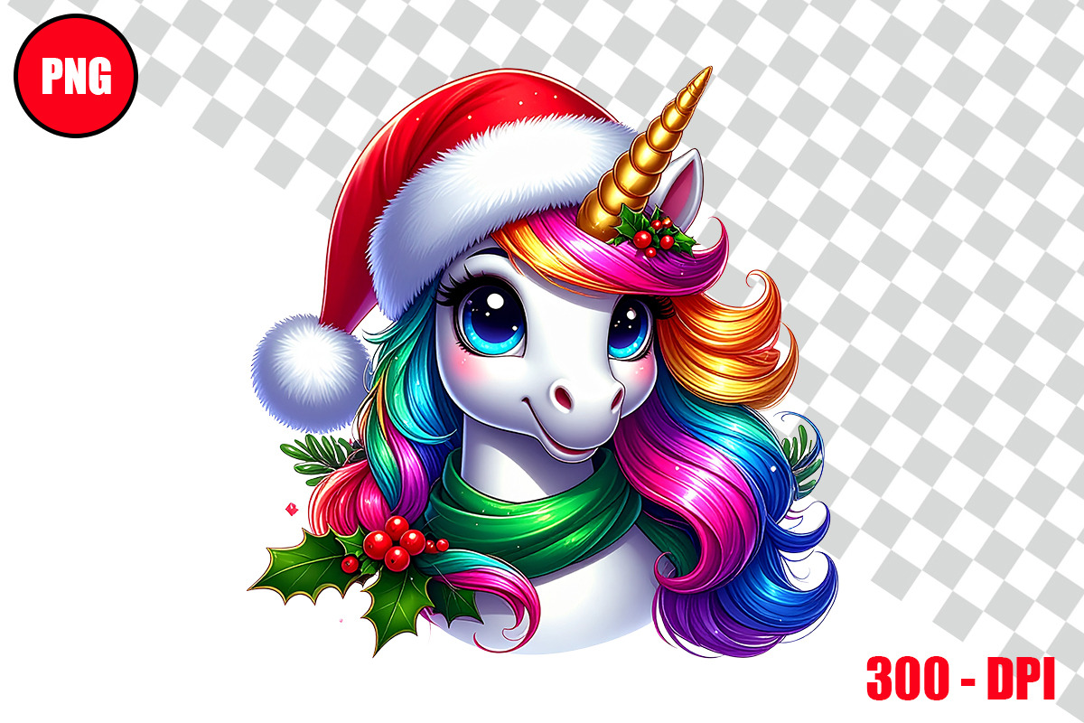 Christmas Unicorn Clipart Bundle, an Animal Illustration by taramija (Photo 18 of 26)