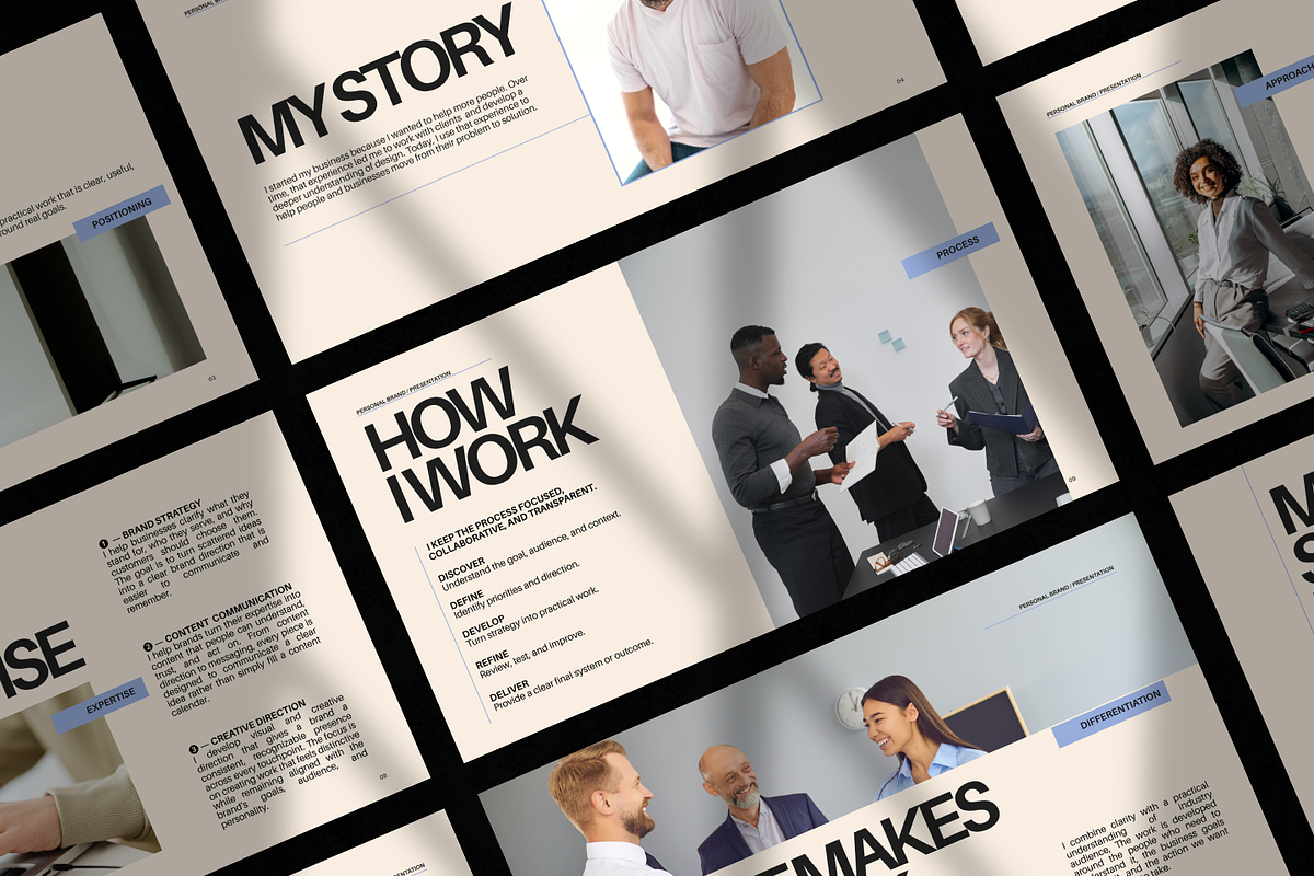 Personal Brand Presentation Template, a Presentation Template by ShowUp! Studio (Photo 4 of 6)