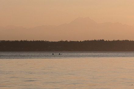 Kayaks on the Puget Sound