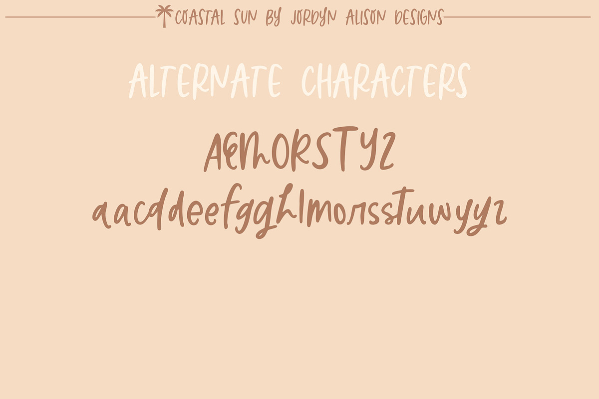 Coastal Sun Font, a Handwritten Font by Jordyn Alison Designs (Photo 4 of 9)