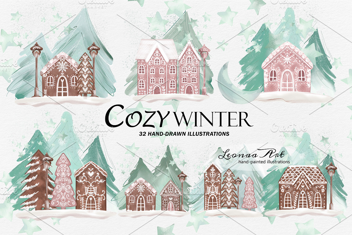 Cozy Winter Clipart Set, a Seasonal Illustration by Leonaa art (Photo 2 of 11)