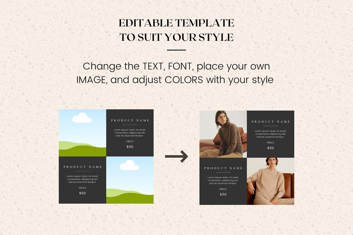 BUY 1+1 Charlotte Instagram Template, a Social Media Template by DesignbySamVN (Photo 10 of 11)