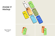 iPhone 17 Pro Mockup, an iPhone Mockup by Graphicbars (Thumbnail 1 of 12)
