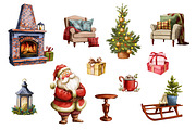 Christmas Clipart Bundle Set, an Illustration by IrynaPanashii (Thumbnail 2 of 11)