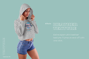 8 Women Crop Top Hoodie Mockups