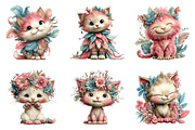 Whimsical Summer Cats Clipart, an Illustration by SinaCreation (Thumbnail 2 of 9)