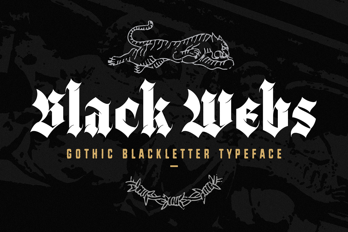Black Webs - Gothic Blackletter Font, a Blackletter Font by Typia Nesia (Photo 1 of 16)