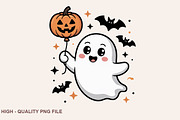 Cute Chubby Ghost Clipart Bundle, a Graphic by crative8112 (Thumbnail 2 of 7)