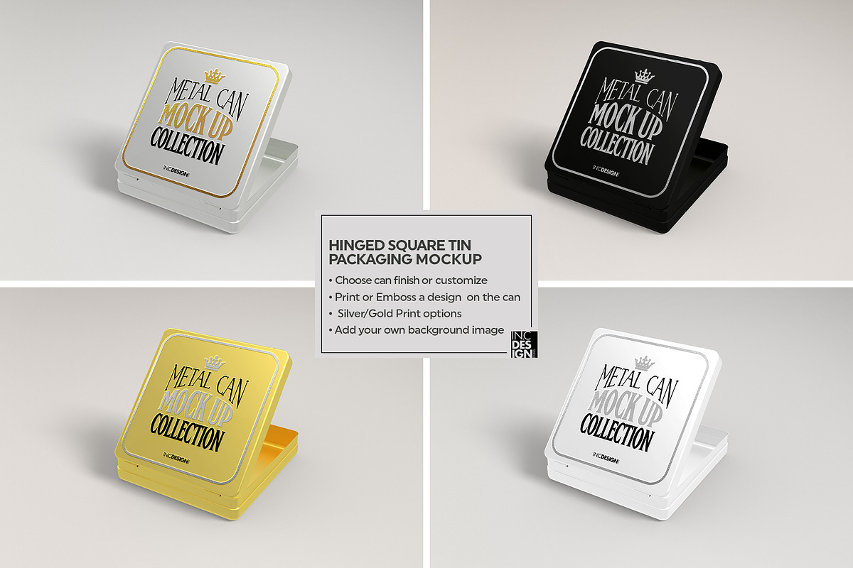 Hinged Square Tin Mockup, a Product Mockup by INCDesign (Photo 5 of 5)