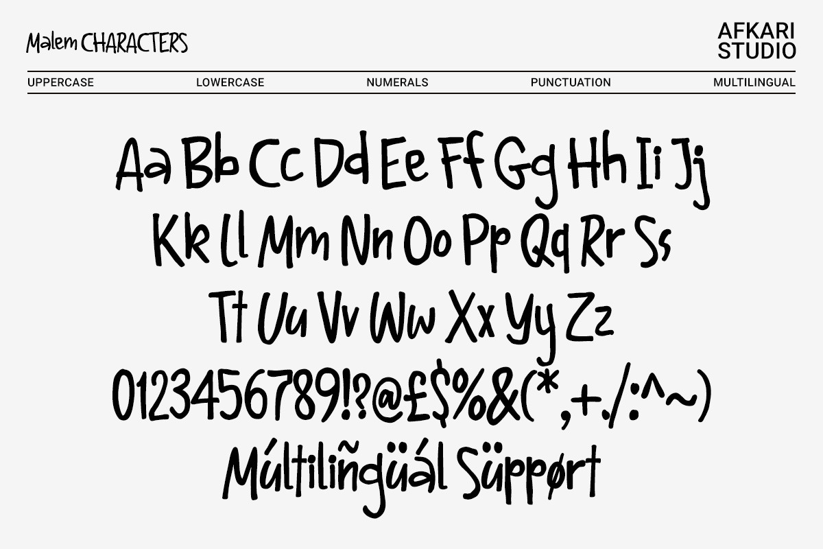 Malem - Natural Handwritten Display, a Handwritten Font by Afkari Studio (Photo 4 of 11)