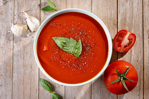 Homemade Tomato Soup with Basil, a Food & Drink Photo by etorres69