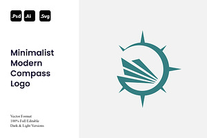 Minimalist Modern Compass Logo, a Branding & Logo Template by Luxury Logos