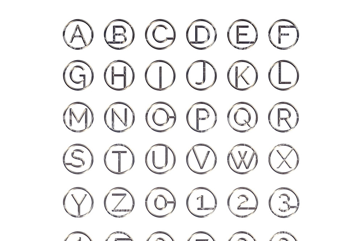 Metallic Brad Alphabet, an Object Graphic by WhiteSpace Design Studio (Photo 2 of 2)
